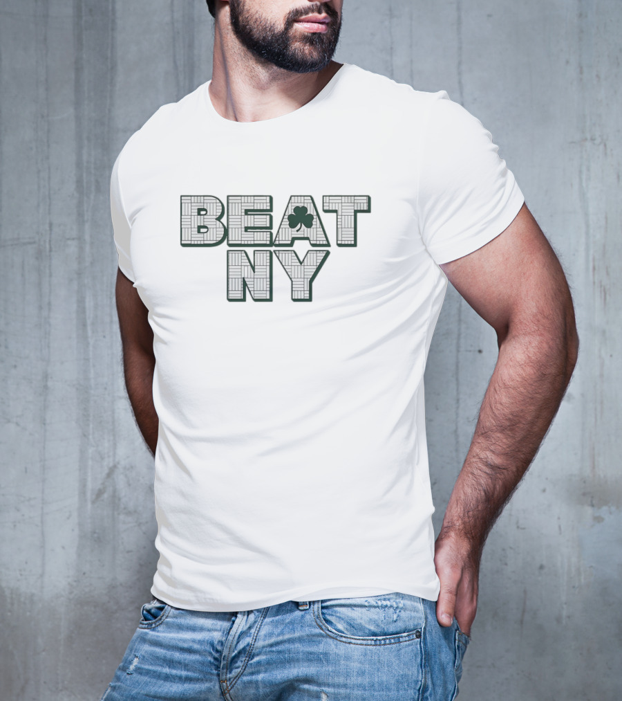 Beat NY Basketball Cloverleaf Pattern T-Shirt