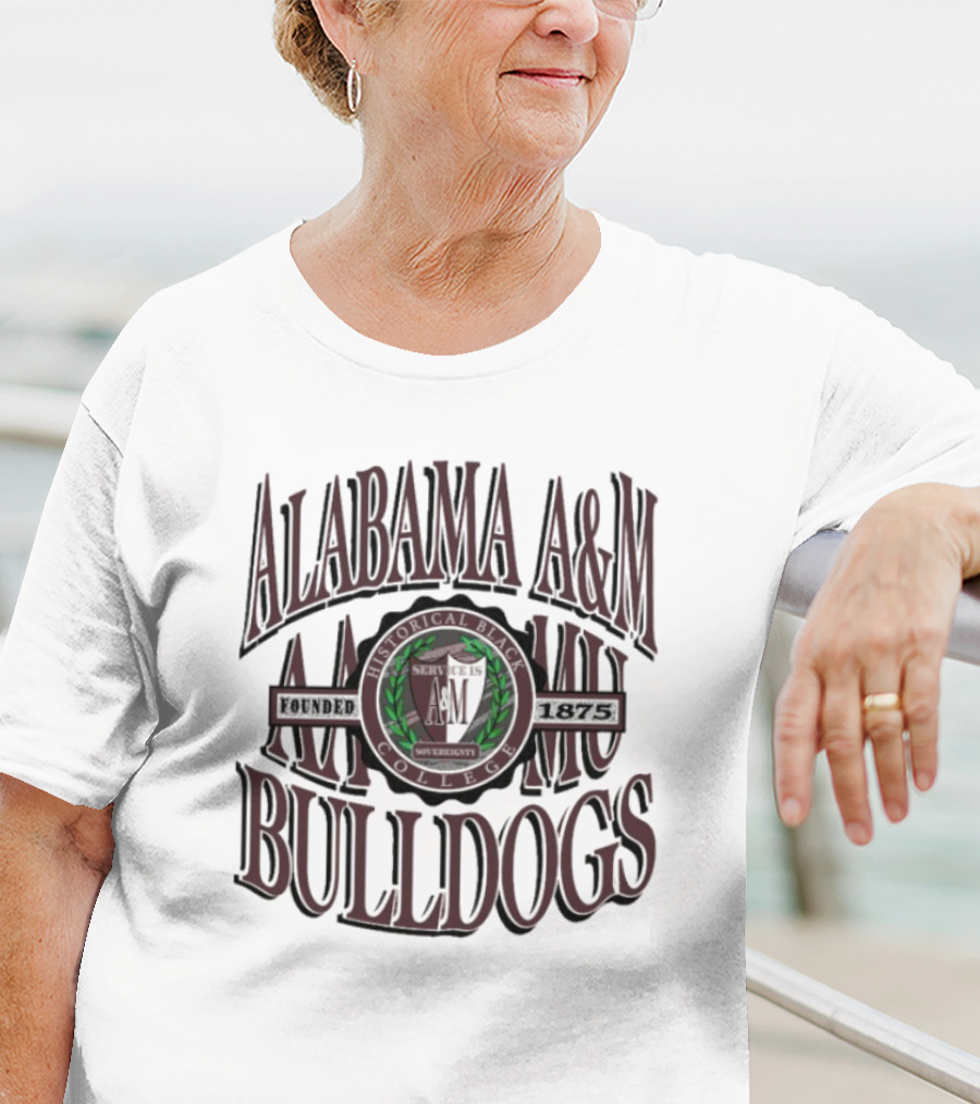 Alabama A&M Bulldogs Founded 1875 Historical Black College Emblem And Crest T-Shirt