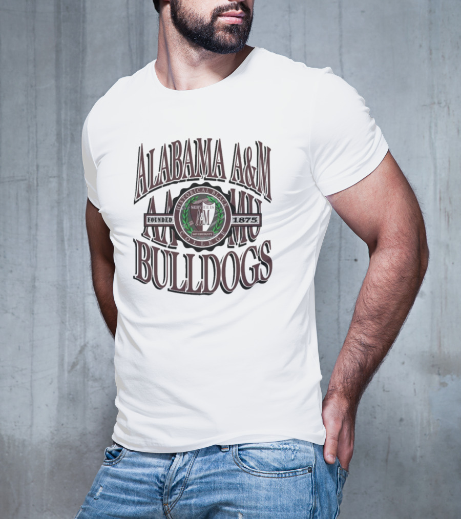 Alabama A&M Bulldogs Founded 1875 Historical Black College Emblem And Crest T-Shirt