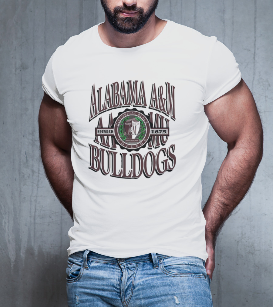 Alabama A&M Bulldogs Founded 1875 Historical Black College Emblem And Crest T-Shirt