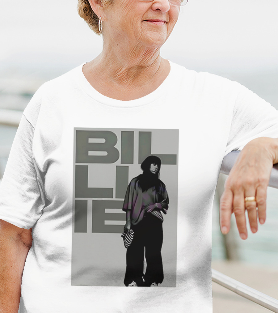 Billie Eilish Striped Bag Monochrome Fashion T-Shirt
