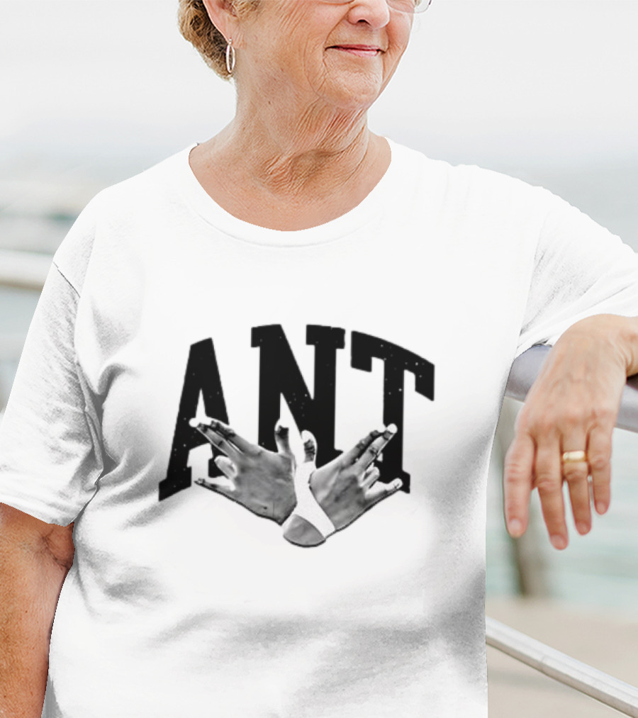 Hands Forming Heart Symbol With Ant Text T-Shirt