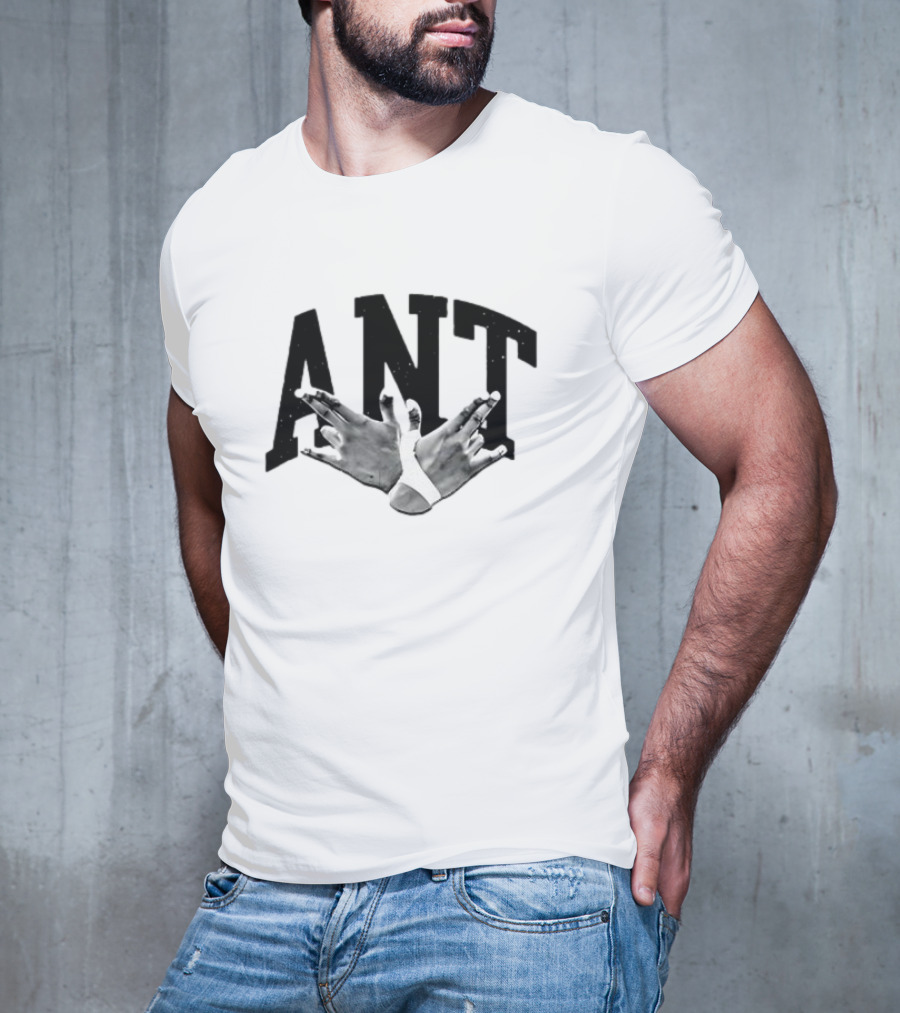Hands Forming Heart Symbol With Ant Text T-Shirt