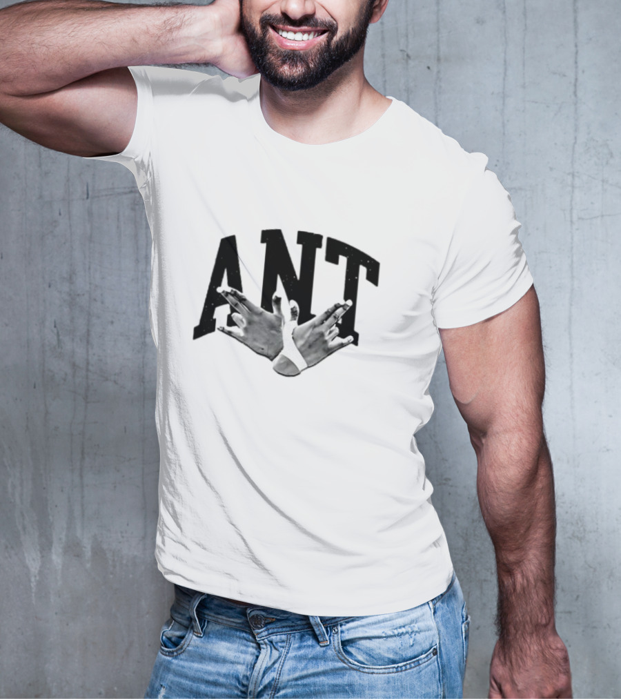 Hands Forming Heart Symbol With Ant Text T-Shirt