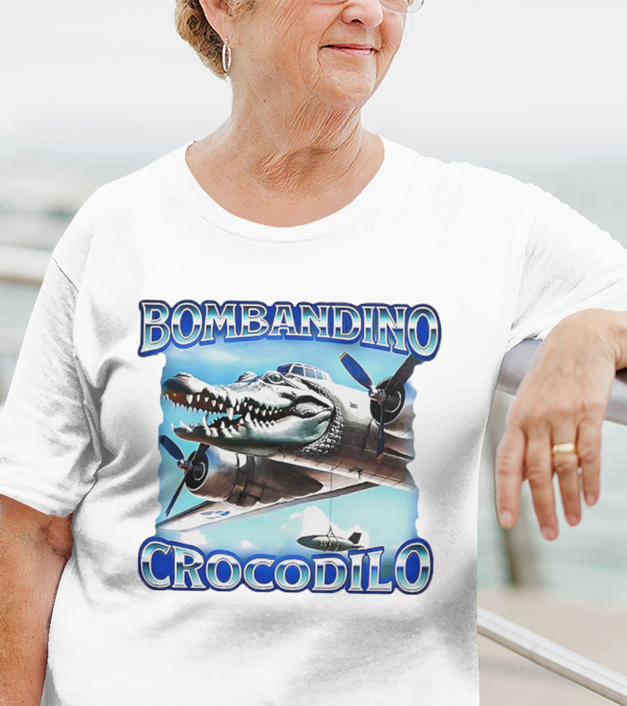 Bombandino Crocodilo Airplane Crocodile Head Artwork T-Shirt