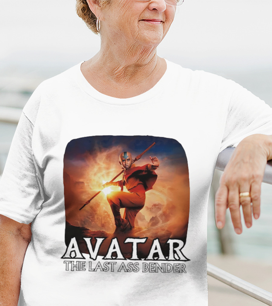 Avatar The Last Ass Bender Aang Parody With Red Outfit And Staff T-Shirt