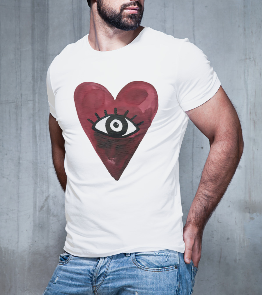 Burgundy Hearts Club Eye Retro T-Shirt