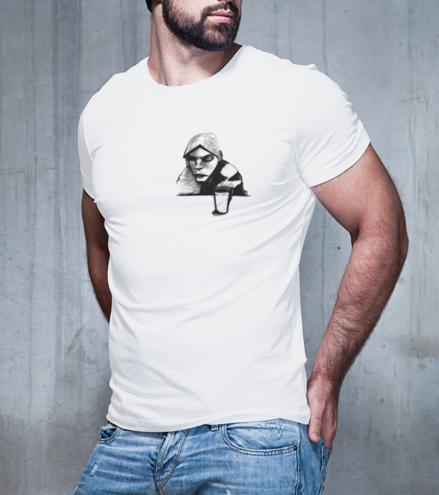Burial Untrue Album Cover Motif With Cross And Abstract Faces T-Shirt