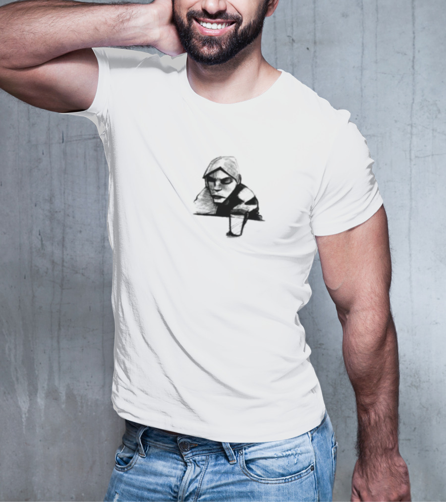 Burial Untrue Album Cover Motif With Cross And Abstract Faces T-Shirt
