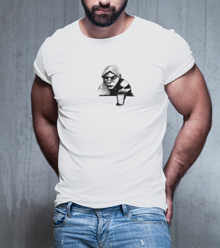 Burial Untrue Album Cover Motif With Cross And Abstract Faces T-Shirt
