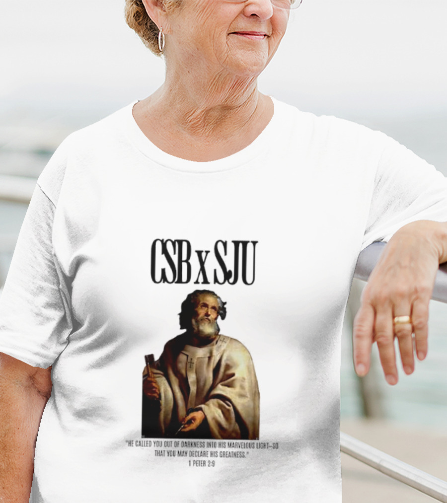 CSB SJU He Called You Out Of Darkness Into His Marvelous Light Saint Peter Painting T-Shirt