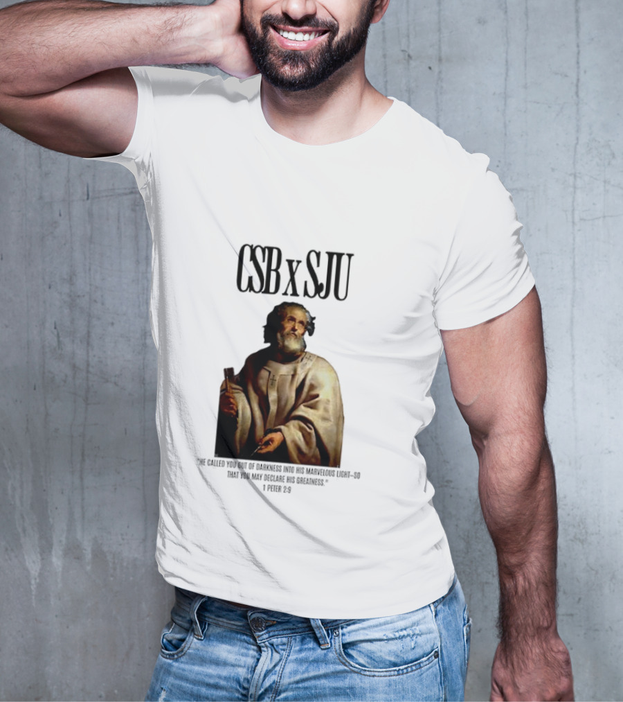 CSB SJU He Called You Out Of Darkness Into His Marvelous Light Saint Peter Painting T-Shirt