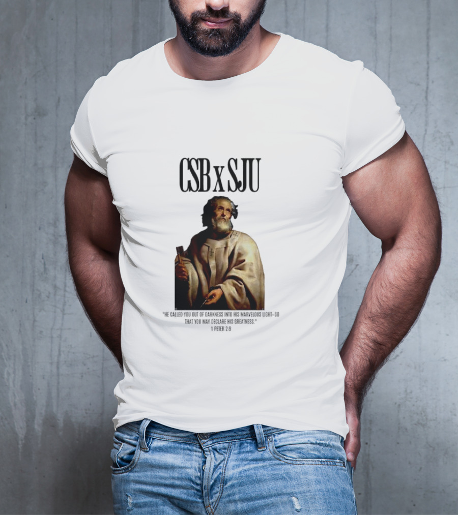 CSB SJU He Called You Out Of Darkness Into His Marvelous Light Saint Peter Painting T-Shirt