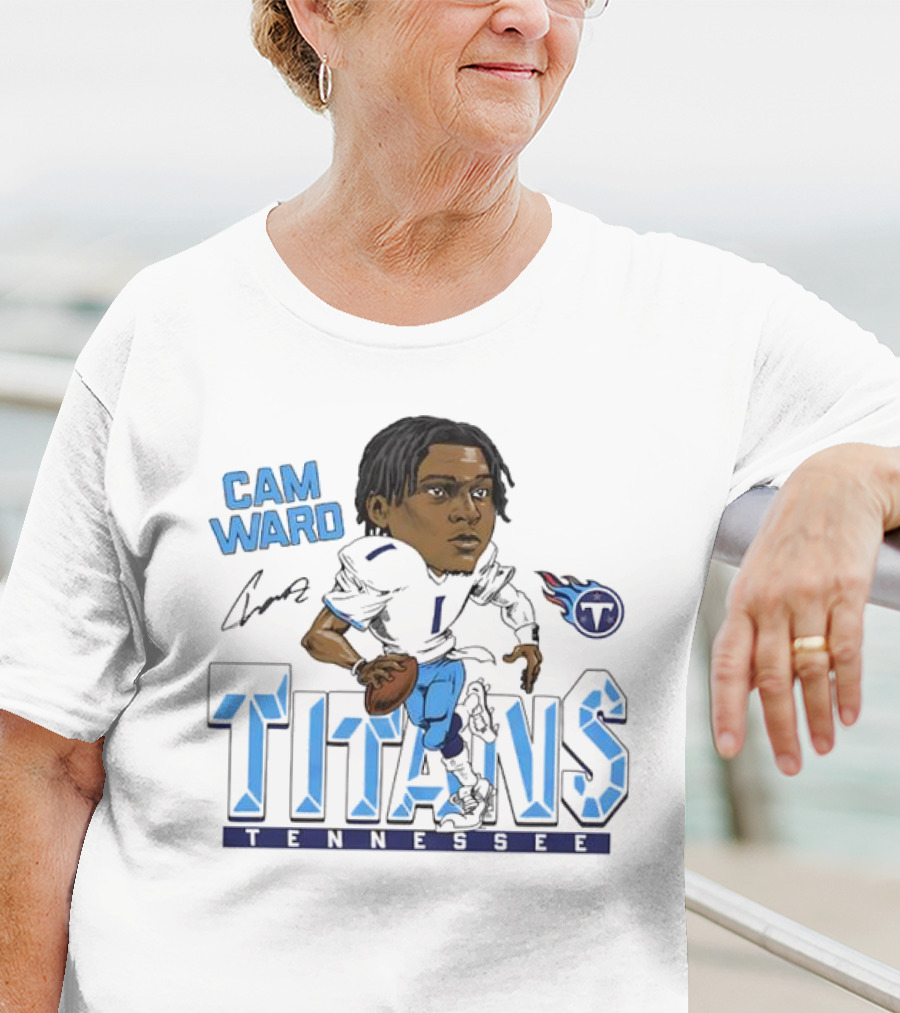 Cam Ward Signature Tennessee Titans Caricature T-Shirt