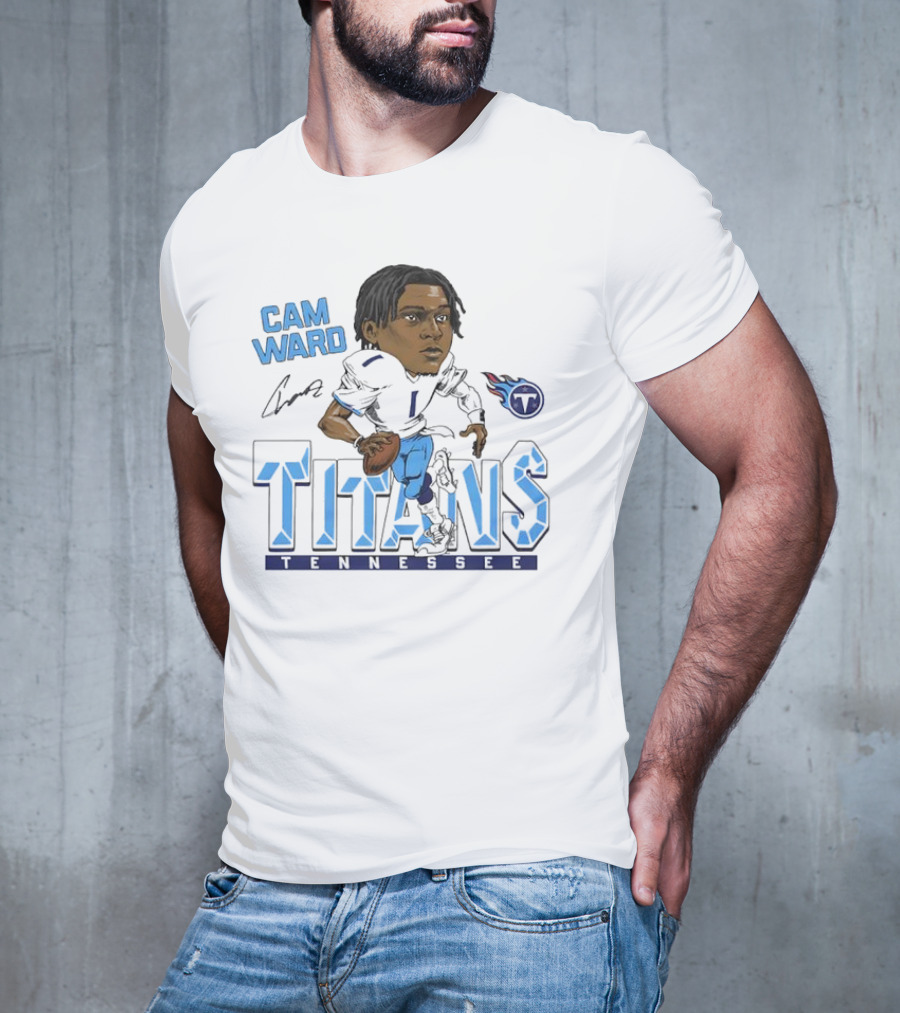 Cam Ward Signature Tennessee Titans Caricature T-Shirt
