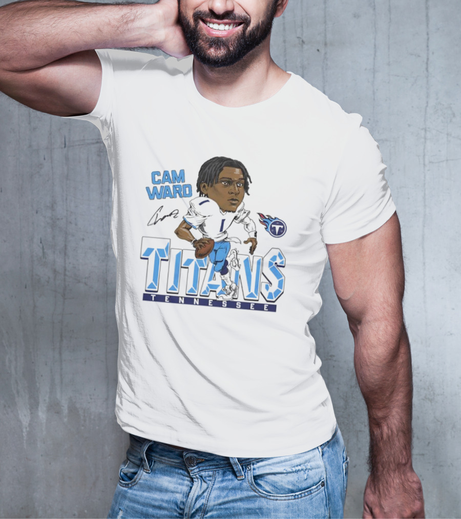 Cam Ward Signature Tennessee Titans Caricature T-Shirt