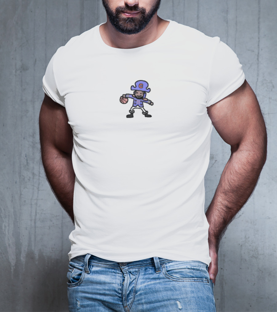 Captain Clutch Blue Pirate Basketball Character T-Shirt