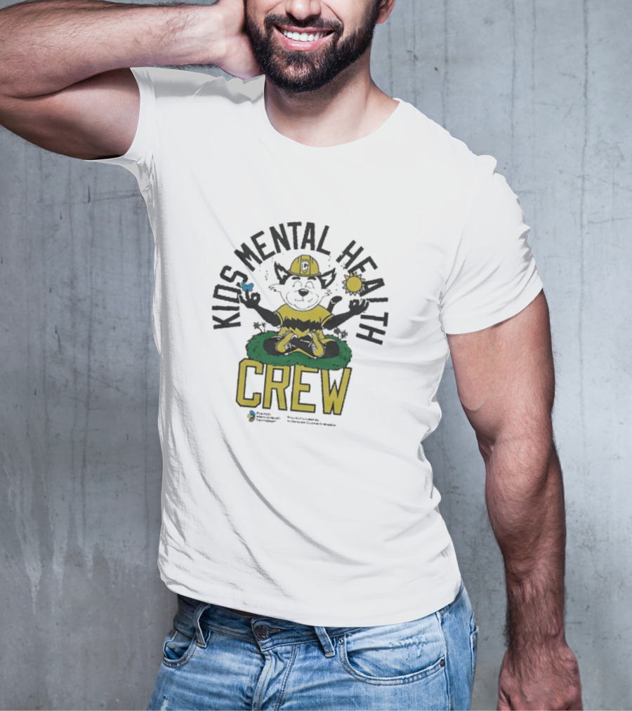 Kids Mental Health Crew Soccer Team Support Mascot Meditation Positive Wellbeing T-Shirt