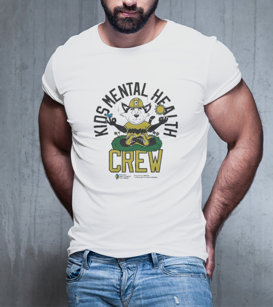 Kids Mental Health Crew Soccer Team Support Mascot Meditation Positive Wellbeing T-Shirt