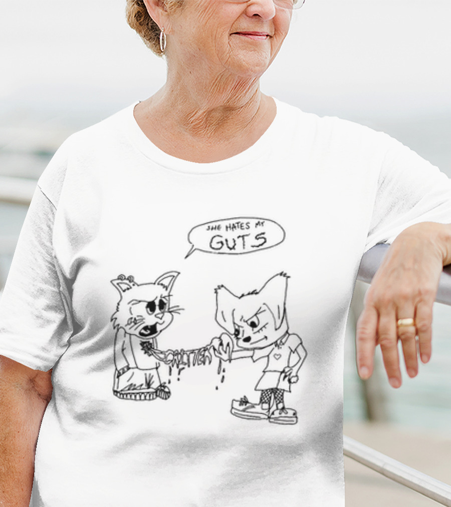 Cr1ttern3t She Hates My Guts Grumpy Cats Comic Style T-Shirt