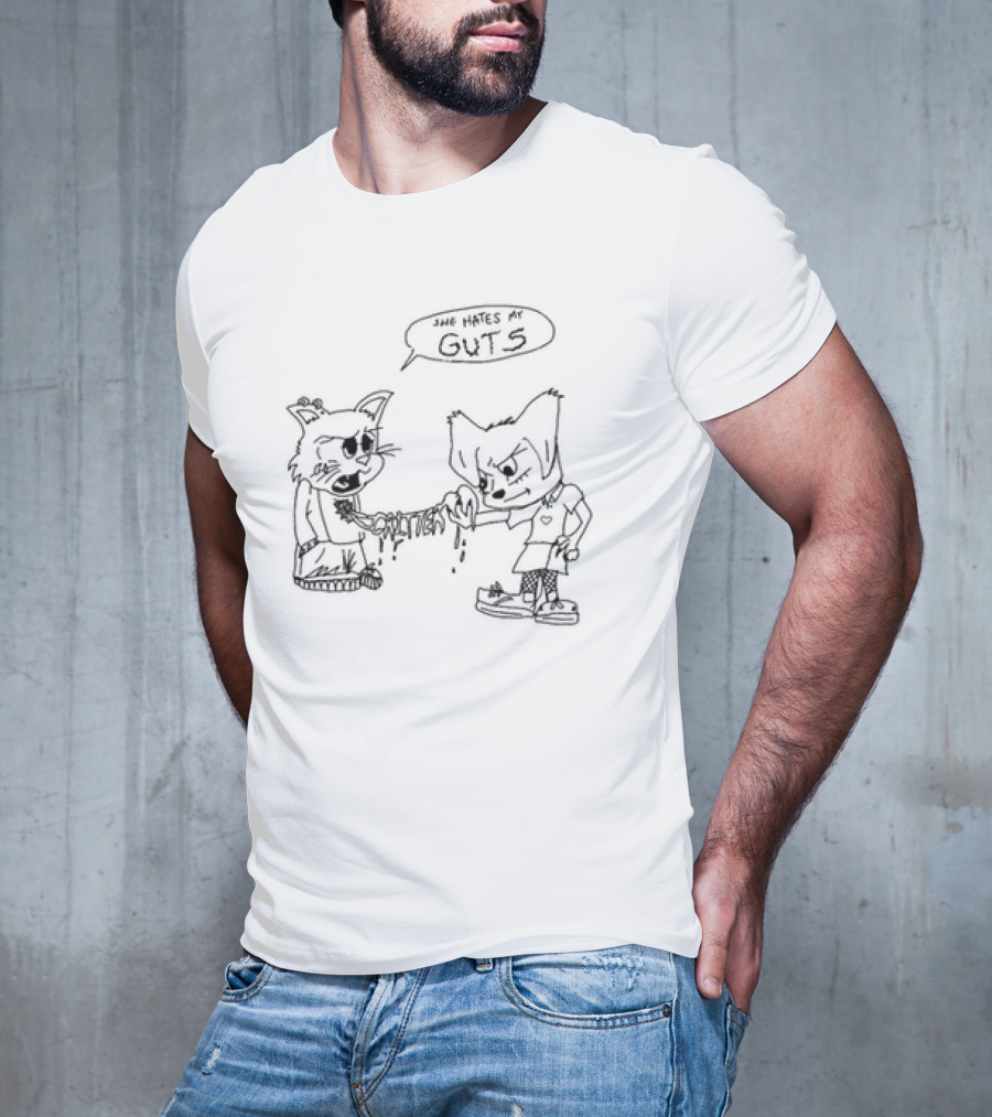 Cr1ttern3t She Hates My Guts Grumpy Cats Comic Style T-Shirt