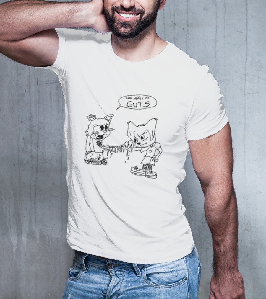 Cr1ttern3t She Hates My Guts Grumpy Cats Comic Style T-Shirt