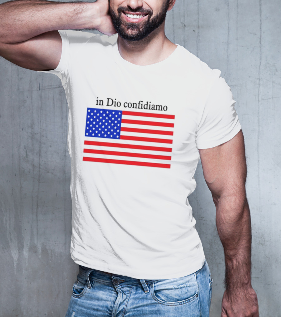 Eric Adams Wearing In Dio Confidiamo T-Shirt