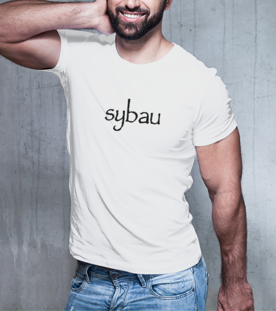 Ethan Muth Sybau Minimalist Typographic Style T-Shirt