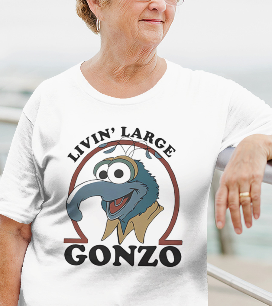 Gonzo Livin’ Large With Cartoon Character Illustration T-Shirt