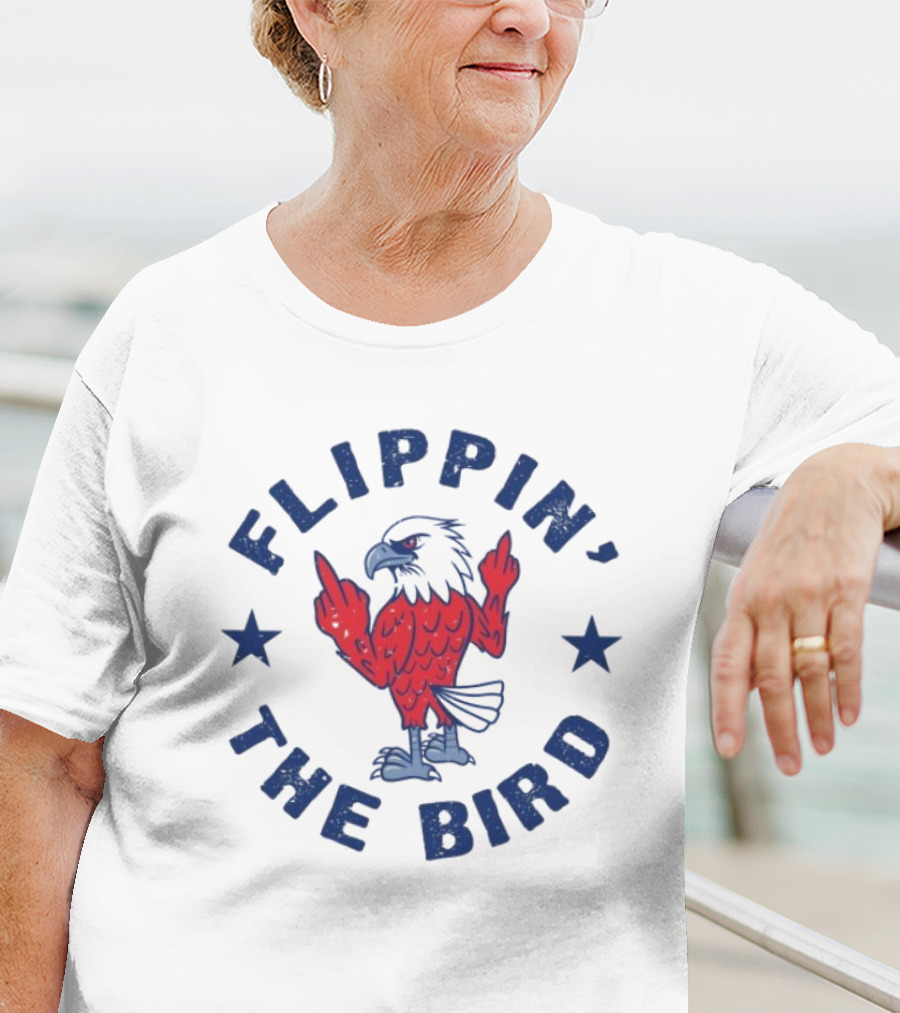 Flippin' The Bird Patriotic Eagle Middle Finger T-Shirt