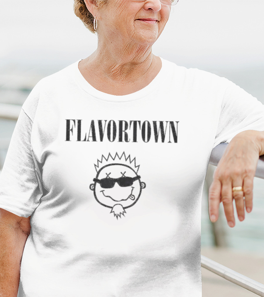 Flavortown Guy Fieri Smells Like Flavor With Sunglasses Pizza Icon T-Shirt