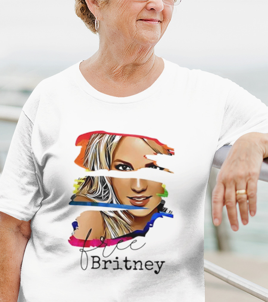 "Free Britney Spears Colorful Streak Portrait" T-Shirt