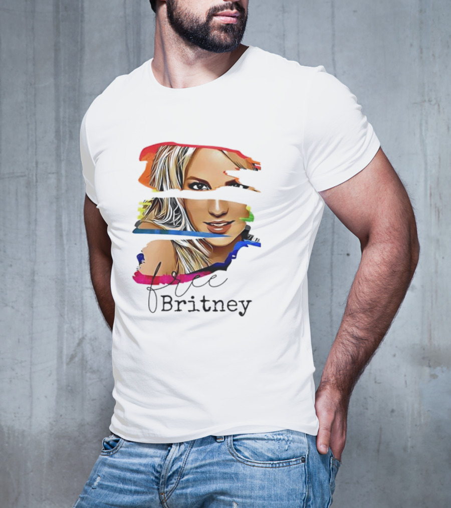 "Free Britney Spears Colorful Streak Portrait" T-Shirt