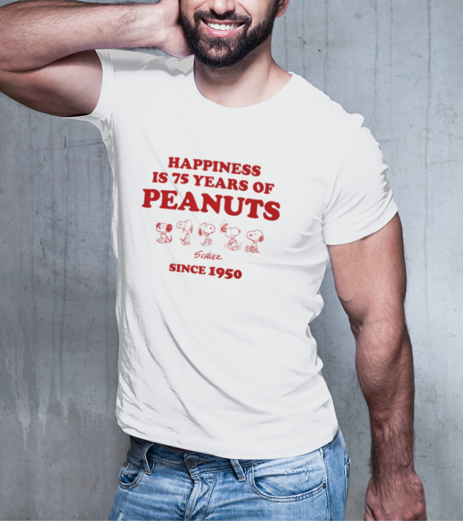 Happiness Is 75 Years Of Peanuts Characters Together Since 1950 T-Shirt
