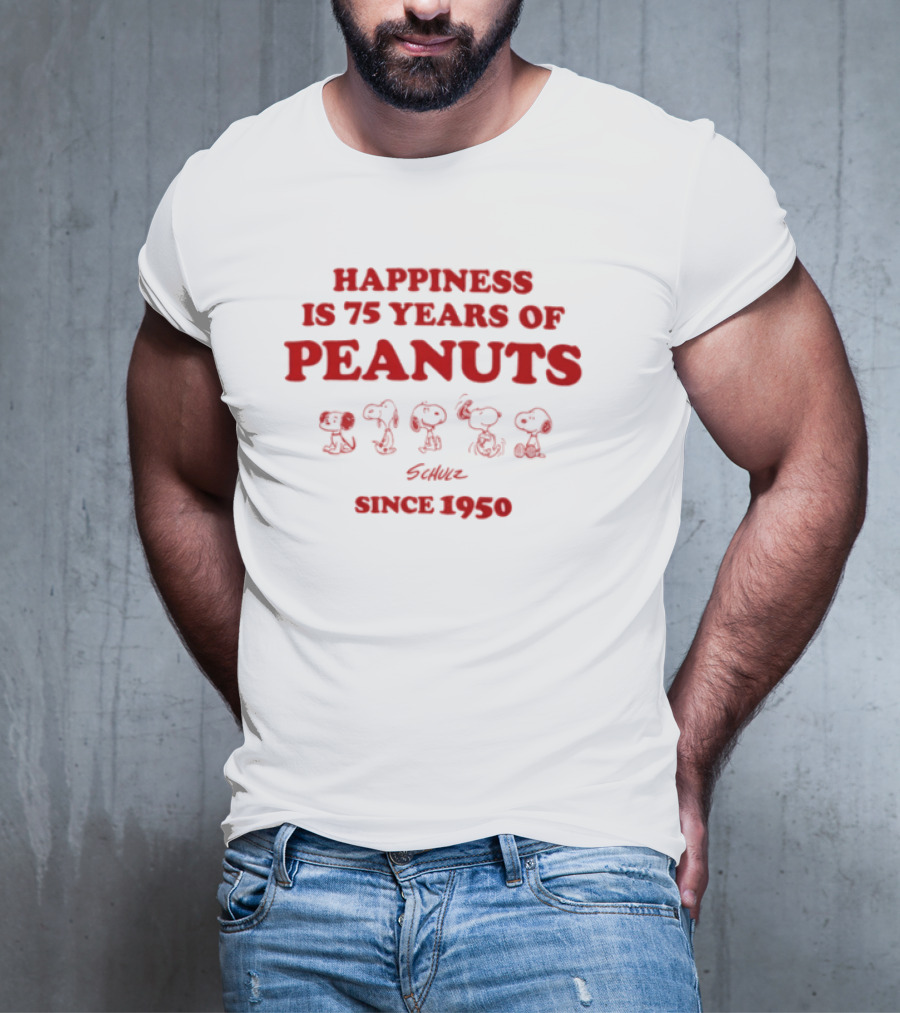 Happiness Is 75 Years Of Peanuts Characters Together Since 1950 T-Shirt