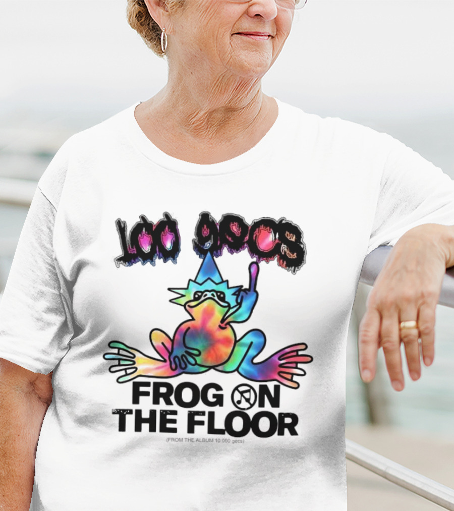 100 Gecs Rainbow Frog Tie-Dye Party Vibes T-Shirt