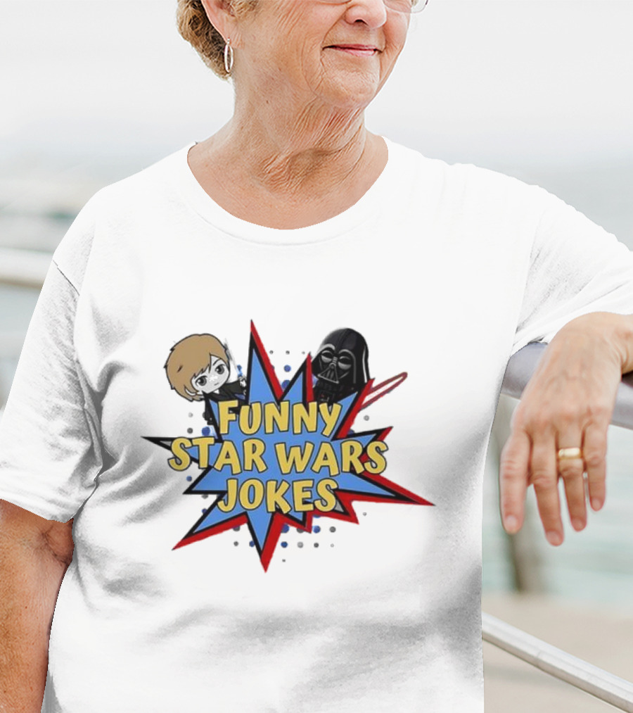 Funny Star Wars Jokes Comic Style With Iconic Characters T-Shirt