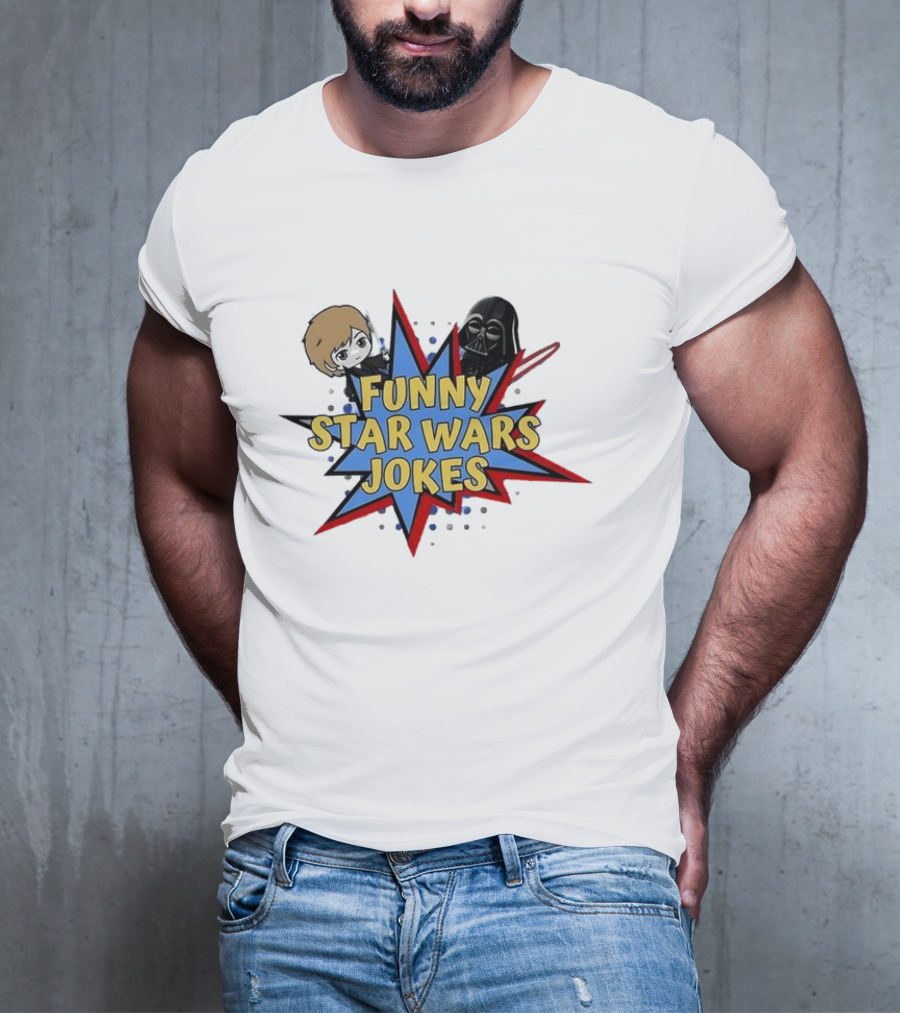 Funny Star Wars Jokes Comic Style With Iconic Characters T-Shirt