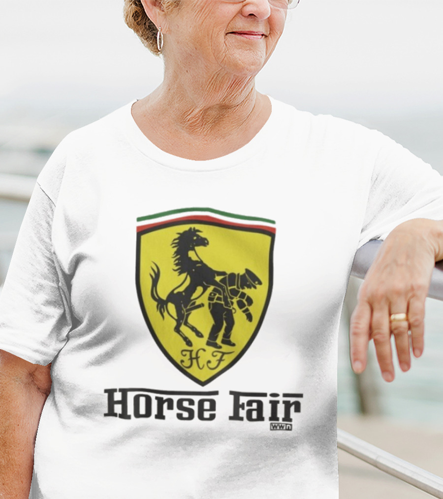 Horse Fair Waterford Whispers HF Shield With Horse And Man T-Shirt