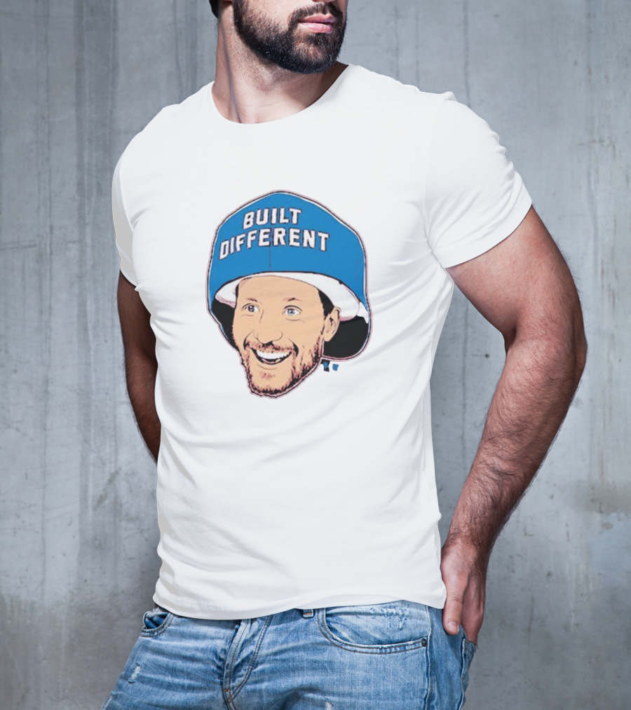 Gabriel Landeskog Built Different Blue Helmet Illustration T-Shirt
