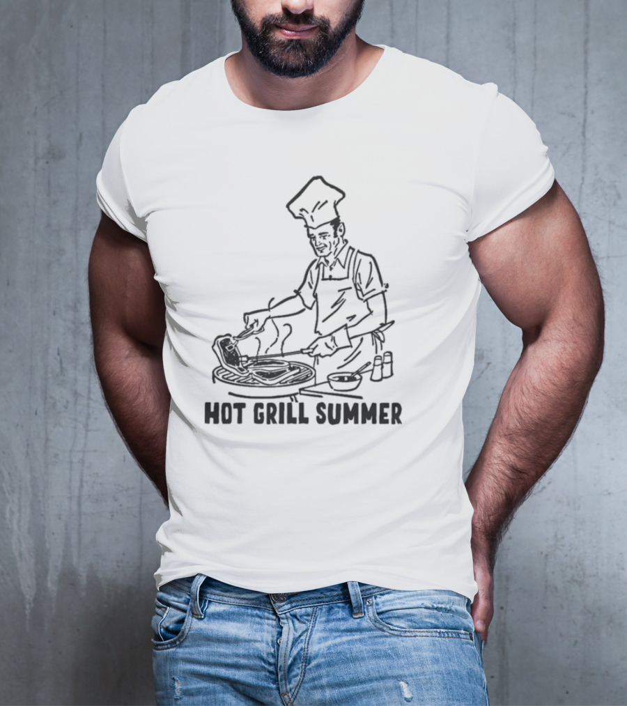 Hot Grill Summer Chef Grilling Cookout Vibes T-Shirt