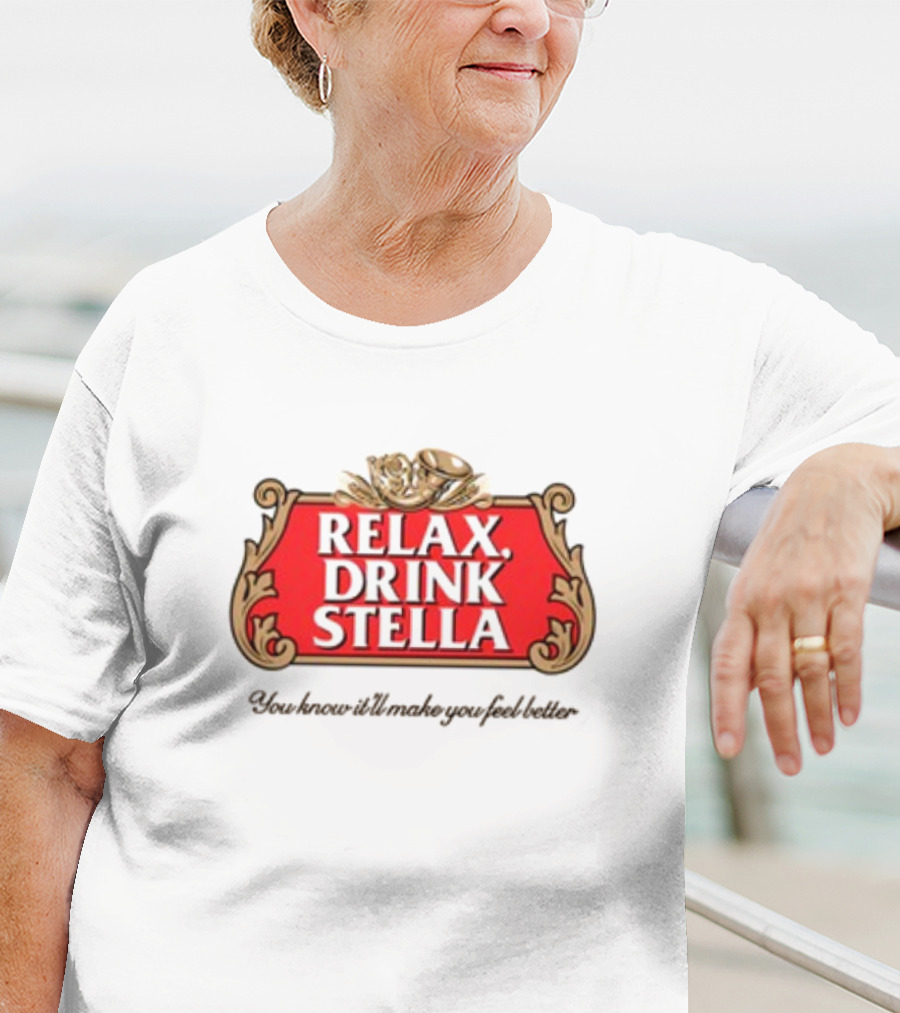 Houseofharry Relax Drink Stella Belgian Beer Inspired Crest T-Shirt