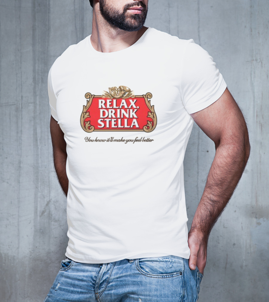Houseofharry Relax Drink Stella Belgian Beer Inspired Crest T-Shirt