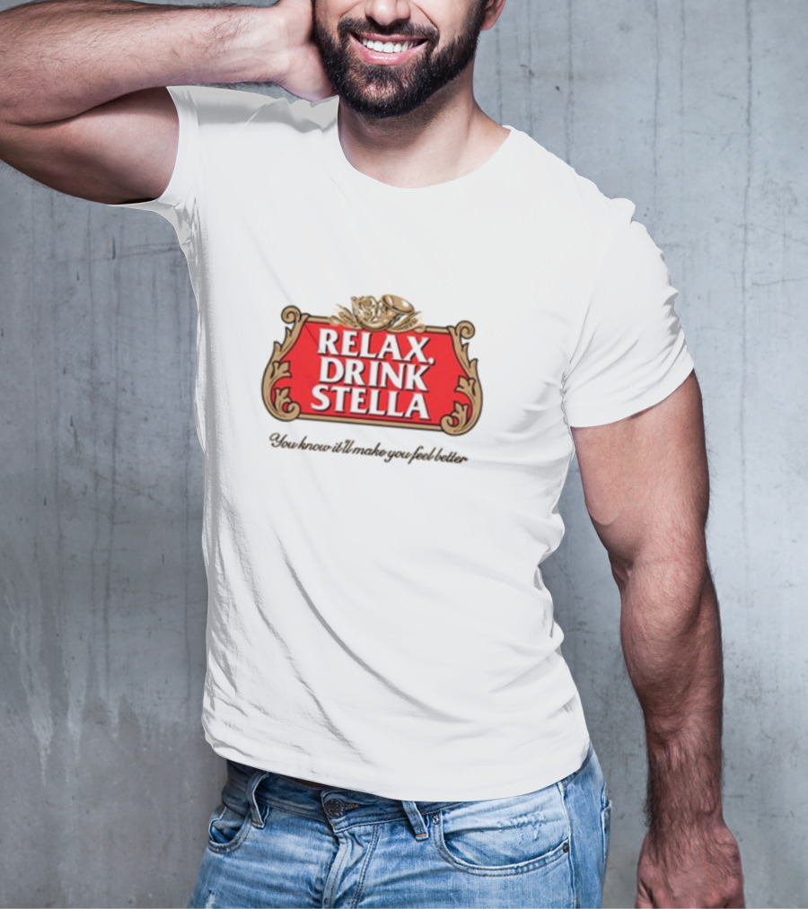 Houseofharry Relax Drink Stella Belgian Beer Inspired Crest T-Shirt