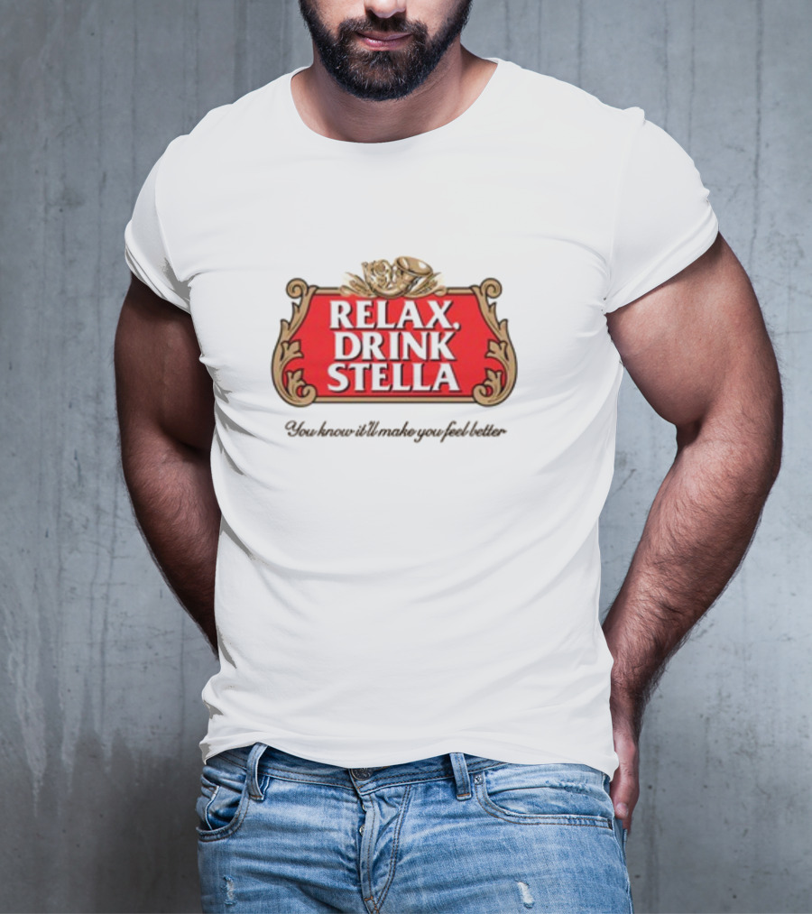 Houseofharry Relax Drink Stella Belgian Beer Inspired Crest T-Shirt