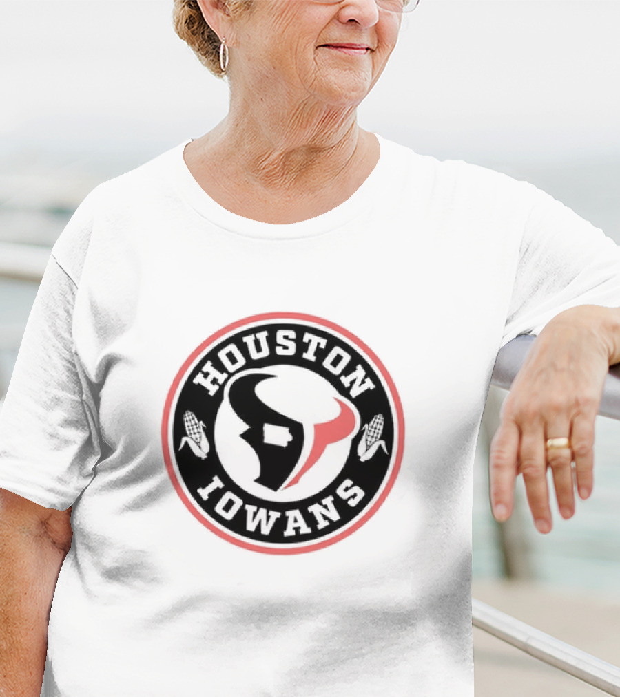 Houston Iowans Texan-Inspired Corn And Lone Star Imagery T-Shirt