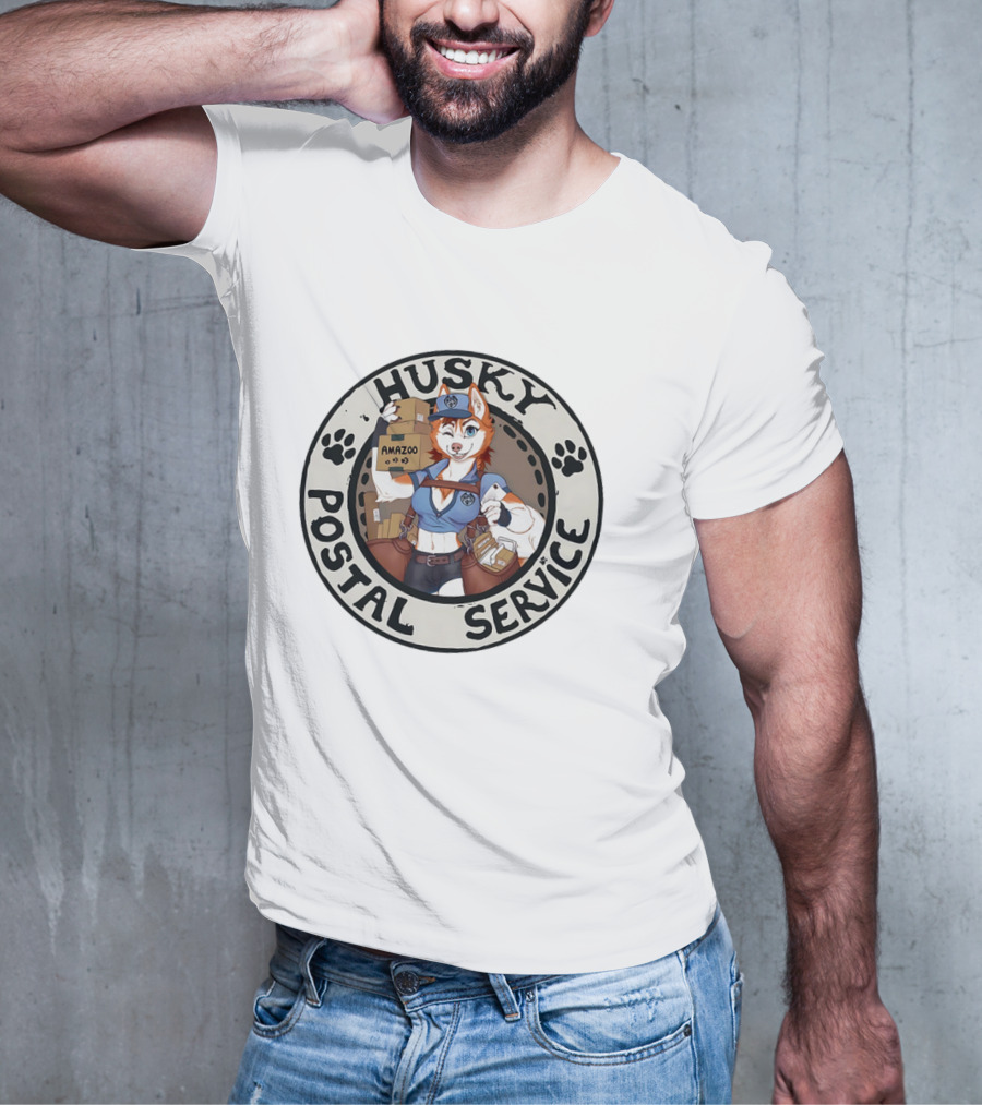 Husky Postal Service Amazoo Paw Print Circle T-Shirt