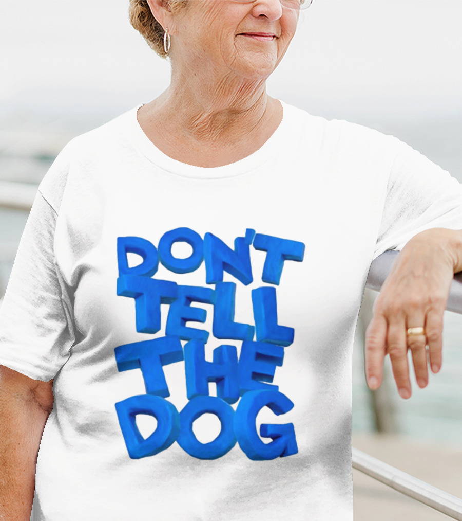 James Marriott Don't Tell The Dog Blue Text White Album T-Shirt