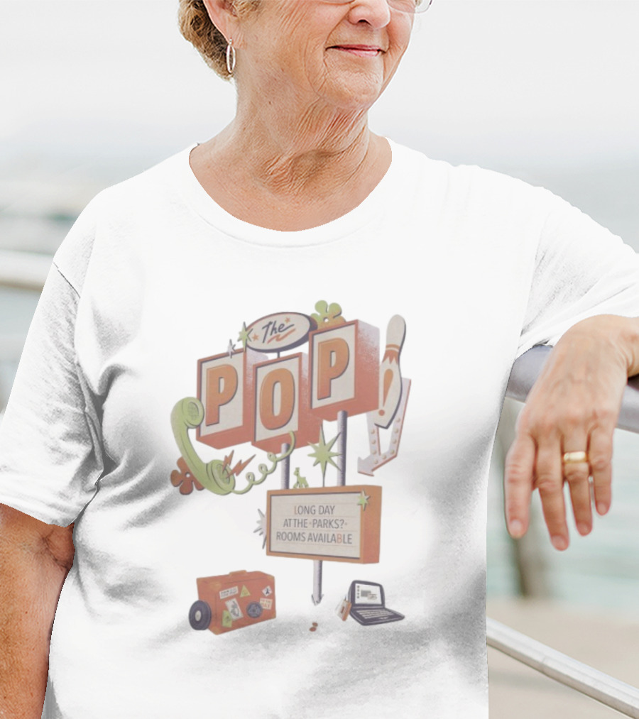 The Pop Long Day At The Parks Rooms Available Retro Sign With Bowling And Telephone Elements T-Shirt