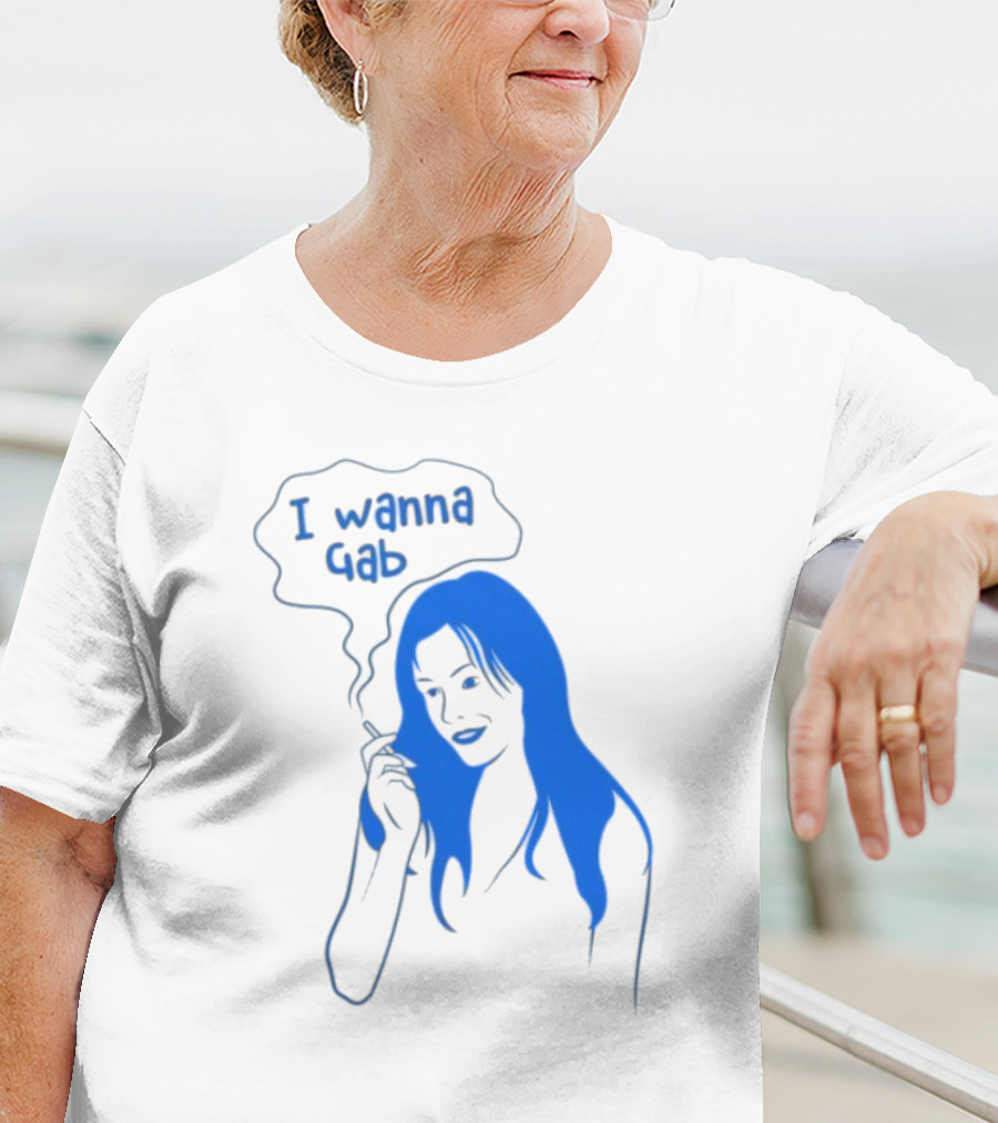 I Wanna Gab Cigarettes Blue Smoking Graphic T-Shirt